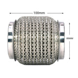 BJ 14994-STAINLESS STEEL SUS304 EXHAUST FLEX PIPES TUBE FLEX COUPLER WITH INTERLOCK 3.5 INCH
