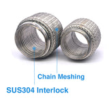 BJ 14995-STAINLESS STEEL SUS304 EXHAUST FLEX PIPES TUBE FLEX COUPLER WITH INTERLOCK 4 INCH