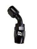 BJ 14574-BOOST UNIVERSAL FITTING AN10 45 DEGREE OIL FUEL SWIVEL HOSE END ALUMINUM BLACK