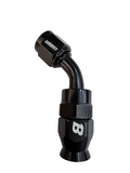 BJ 14871-UNIVERSAL PTEF AN6 45 Degrees REUSABLE SWIVEL PTFE HOSE END FITTING BLACK