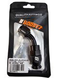 BJ 14871-UNIVERSAL PTEF AN6 45 Degrees REUSABLE SWIVEL PTFE HOSE END FITTING BLACK
