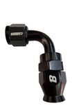 BJ 14877-UNIVERSAL PTEF AN8 90 DEGREE REUSABLE SWIVEL PTFE HOSE END FITTING BLACK