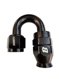 BJ 14882-UNIVERSAL PTEF AN8 180 DEGREE REUSABLE SWIVEL PTFE HOSE END FITTING BLACK