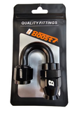 BJ 14882-UNIVERSAL PTEF AN8 180 DEGREE REUSABLE SWIVEL PTFE HOSE END FITTING BLACK