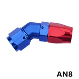 BJ 340027-AN 8 النفط الوقود خرطوم نهاية نهاية تركيب 45 درجة الألومنيوم ANOIZED