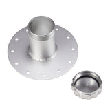 BJ 14959-Billet Straight Aluminum Fuel Cell Fast Fill Filler Neck 12 Bolt Flange + Cap SR