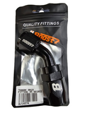 BJ 14574-BOOST UNIVERSAL FITTING AN10 45 DEGREE OIL FUEL SWIVEL HOSE END ALUMINUM BLACK