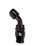 BJ 14873-UNIVERSAL PTEF AN10 45 DEGREES REUSABLE SWIVEL PTFE HOSE END FITTING BLACK