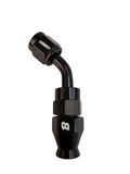 BJ 14870-UNIVERSAL PTEF AN4 45 Degrees REUSABLE SWIVEL PTFE HOSE END FITTING BLACK