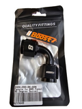 BJ 15649-BOOST 8AN FEMALE TO 8AN FEMALE 90 DEGREE SWIVEL COUPLER UNION FITTING ADAPTER BLACK