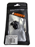 BJ 15666-BOOST ANODIZED ALUMINUM -8AN MALE FLARE PLUG FITTING, BLACK