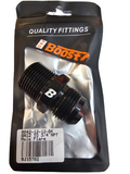 BJ 15702-BOOST Aluminum 12AN Male Flare to 3/4 NPT Male Straight Fuel Hose Adapter Pipe Thread Fitting Black