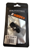 BJ 15692-BOOST 6AN Male Flare to 3/8" NPT Pipe Fitting Adapter Aluminum Straight Black