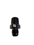 BJ 15692-BOOST 6AN Male Flare to 3/8" NPT Pipe Fitting Adapter Aluminum Straight Black