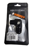 BJ 15712-BOOST 10AN Male to 3/8" NPT 90 Degree Fitting Adapter Aluminum Black Colo