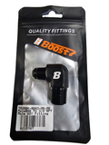 BJ 15707-BOOST 6AN To 3/8" NPT Male 90 Degree Fitting Adapter Aluminum Union