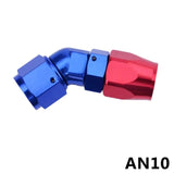 BJ 340036-AN 10 OIL FUEL LINE HOSE END FITTING 45 DEGREE ANOIZED ALUMINUM
