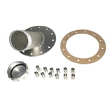 BJ 14958-Aluminum Billet 45 Degree Fuel Cell Fast Filler Neck With Mounting Hole 12 Bolt Flange