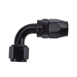 BJ 14318-BOOST UNIVERSAL FITTING AN10 90 DEGREE OIL FUEL SWIVEL HOSE END ALUMINUM BLACK