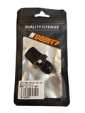 BJ 15697-BOOST 8AN Flare to 1/2" NPT Pipe Hose Adapter Fitting Aluminum AN8 Male Flare to 1/2 NPT Male Thread Black