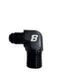 BJ 15707-BOOST 6AN To 3/8" NPT Male 90 Degree Fitting Adapter Aluminum Union