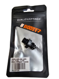 BJ 15728-BOOST 6AN Flare to M12 x 1.5 Pipe Hose Adapter Fitting, Aluminum Black