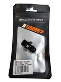 BJ 15727-BOOST 6AN Flare to M14 x 1.5 Pipe Hose Adapter Fitting, Aluminum Black