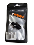 BJ 15737-BOOST Straight Aluminum Male Flare -8 AN AN8 to M12 x 1.5 Male Metric Thread Pipe Fuel Fitting Adapter Black