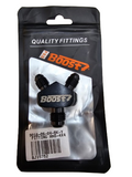 BJ 15752-BOOST 6AN x 4AN x 4AN Y Fitting Male/Male/Male Black Aluminum Nitrous Outlet
