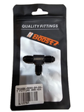 BJ 15765-BOOST Aluminum Tee Flare Adapter Fitting, Black, -4 AN