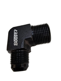 BJ 15714-BOOST 3/4" NPT to 10AN 90 Degree Fitting Male Adapter Aluminum Black