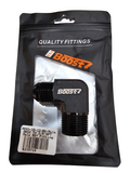 BJ 15714-BOOST 3/4" NPT to 10AN 90 Degree Fitting Male Adapter Aluminum Black