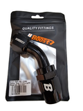 BJ 15636-BOOST AN12 45 Degree Swivel Oil Fuel Gas Line Hose End Fitting Adaptor Cutter Style Black