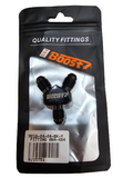 BJ 15751-BOOST 4AN Y Adapters Male Flare Fuel Line Hose Fitting Block Tee Pipe Aluminum Adapter 4 AN to AN 4 to AN4 Male Thread Black