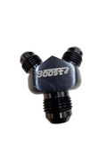 BJ 15754-BOOST 8AN to 6AN 6 AN Y Adapters Male Flare Fuel Line Hose Fitting Block Tee Pipe Aluminum Adapter 8 AN to AN 6 to AN6 Male Thread Black