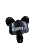 BJ 15756-BOOST 6AN TO 8AN TO 8AN Y-BLOCK FITTING ANODIZED MATTE BLACK