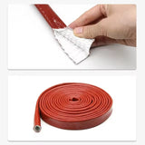 BJ 15864-Silicone Fiberglass Tube High Temperature Resistant Resin Coated Glass Fiber Braided Fireproof Sleeve Fire Retardant Casing Pip