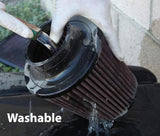 BJ 15992-4664-G&G Universal Clamp-On Air Filter: High Performance, Premium, Washable, Replacement Filter: Flange Diameter: 3,3.5 and 4 In, Filter Height: 6 In, Shape: Round Tapered