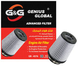 BJ 15994-4576-G&G Universal Clamp-On Air Filter: High Performance, Premium, Washable, Replacement Filter: Flange Diameter: 3,3.5 and 4 In, Filter Height: 5 In, Shape: Round Tapered