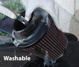 BJ 15993-5775-G&G Universal Clamp-On Air Filter: High Performance, Premium, Washable, Replacement Filter: Flange Diameter: 4.5 and 5 In, Filter Height: 7 In, Shape: Round Tapered