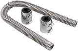 BJ 14184-36" Universal Flexible Upper Lower Radiator Hose Kit Stainless Steel Chrome Caps