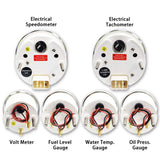 BJ 22088-MOTOR METER RACING 6 Gauge Set Classic with GPS Electrical Speedometer Digital Odometer Yellow Dial