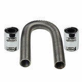 BJ 14184-36" Universal Flexible Upper Lower Radiator Hose Kit Stainless Steel Chrome Caps