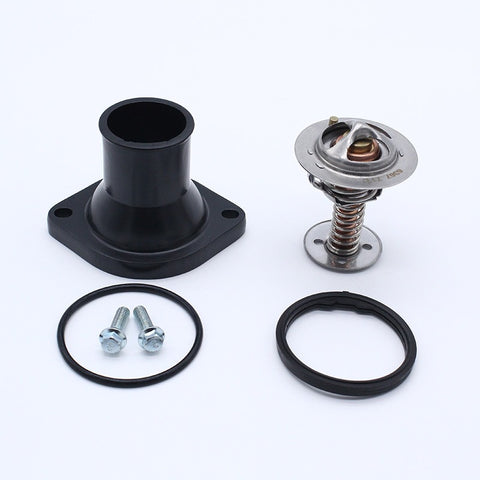 BJ 15919-Chevy Ls Black Aluminum Straight Water Neck Housing W/ Thermostat Ls1 Ls2 Ls