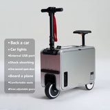 BJ 16231-Aluminum Electric Carry-On Luggage Scooter Freestyle Travel Case Electric Scooter Suit Case SILVER