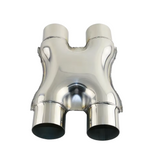 BJ 16254-Stainless Steel X-PIPE 3'' Inlet/Outlet Car Exhaust Dual Crossover X pipe Universal Exhaust System Four Way Pipe