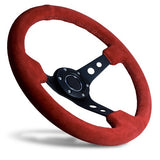 BJ 14771-STEERING WHEEL ,RED WRAP,HOLE SPOKE ,DEEPTH 55MM,MOMO STYLE