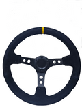 BJ 14771-STEERING WHEEL ,BLACK WRAP,HOLE SPOKE ,DEEPTH 55MM,MOMO STYLE