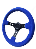 BJ 14771-STEERING WHEEL ,Blue WRAP,HOLE SPOKE ,DEEPTH 55MM,MOMO STYLE