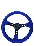 BJ 14771-STEERING WHEEL ,Blue WRAP,HOLE SPOKE ,DEEPTH 55MM,MOMO STYLE